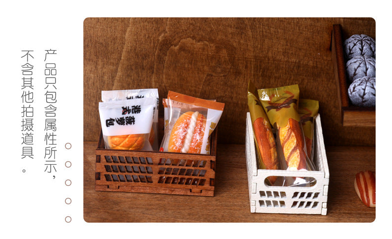 Mini Hollow Wooden Frame Storage Box Organizer Basket Dollhouse Miniature Scene Decoration