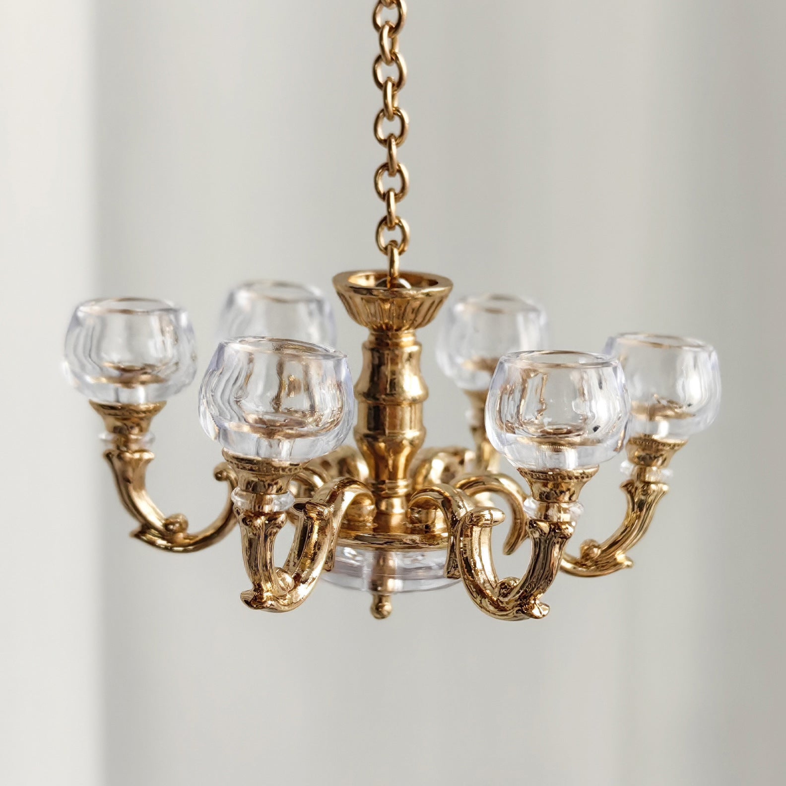 1:12 Dollhouse Living Room Vintage Chandelier Miniature Luxury Light