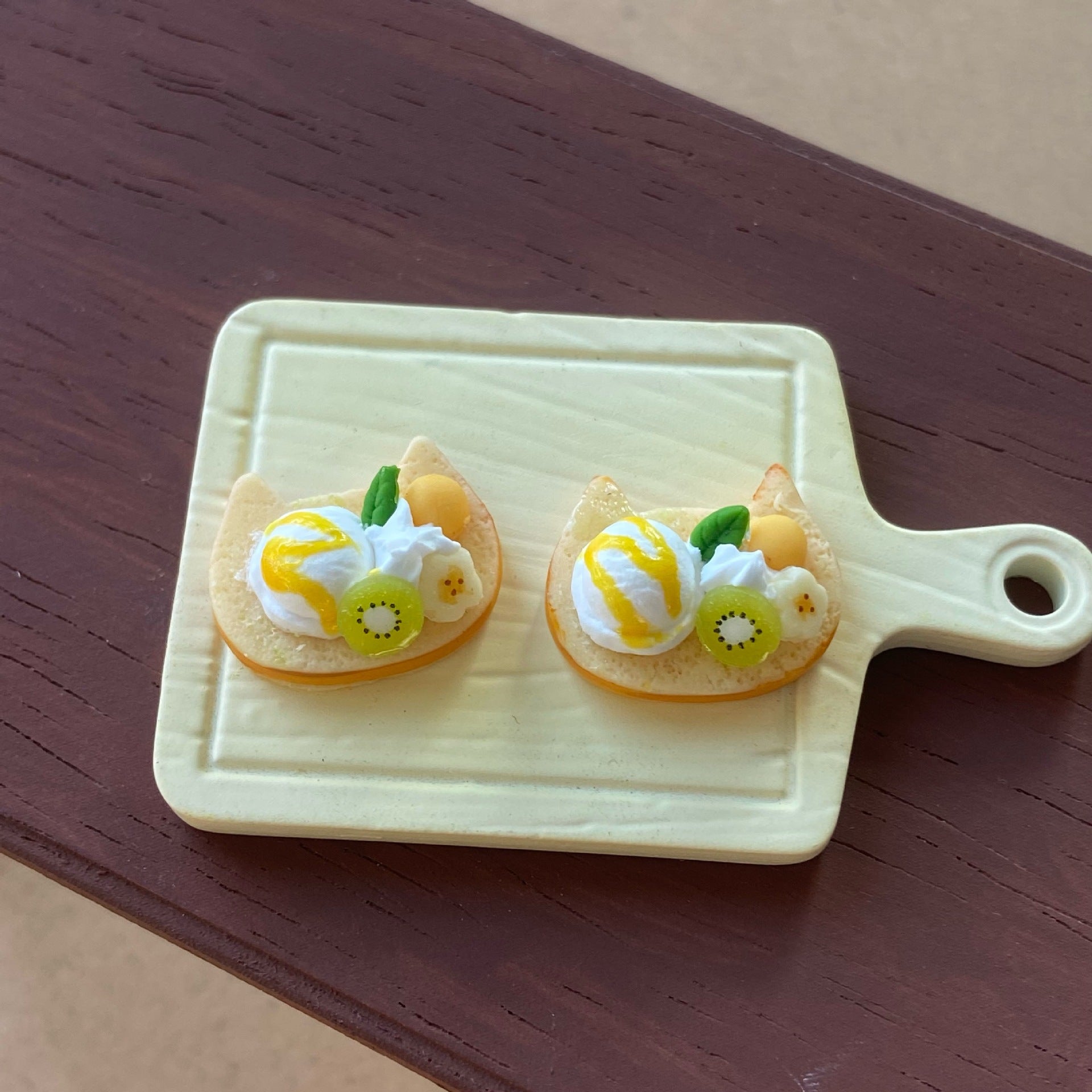 Cute Fruit Ice Cream Ball Simulation Toast Bread Miniature Food Dollhouse Bakery