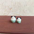 Miniature Macaron Color Panda Cupcake Dollhouse Accessories Photo Props