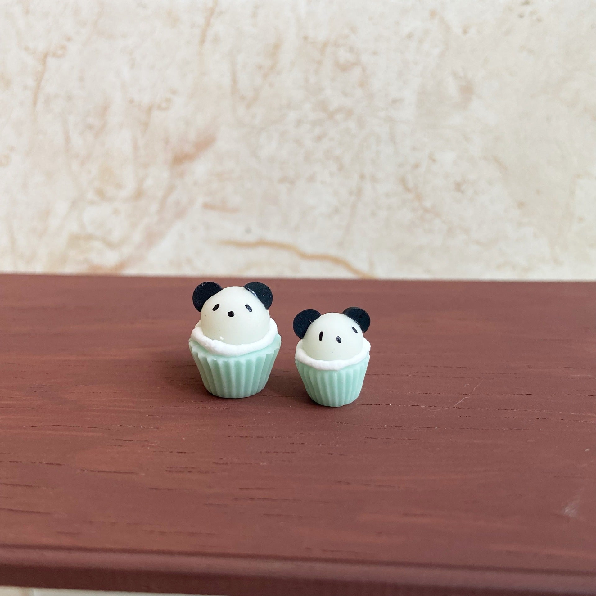 Miniature Macaron Color Panda Cupcake Dollhouse Accessories Photo Props