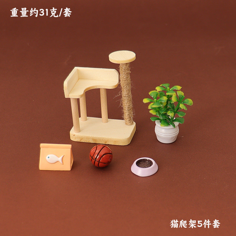 Dollhouse Cat Scratch Board Furniture Accessory