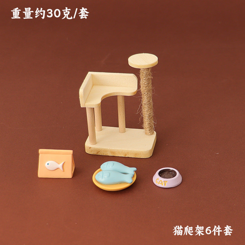 Dollhouse Cat Scratch Board Furniture Accessory