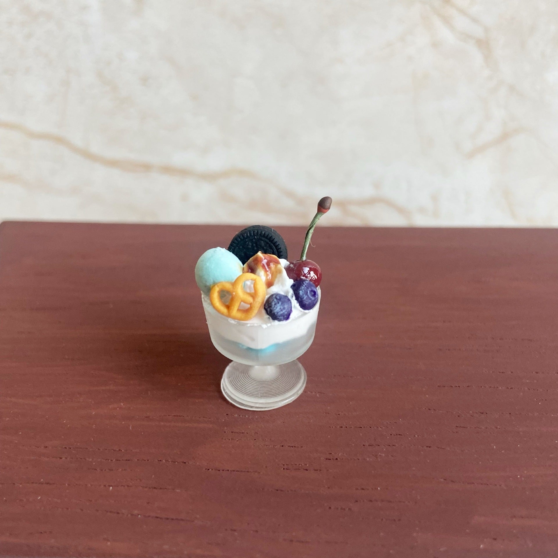Miniature Fruit Cookies Ice Cream Cup Dollhouse Accessories