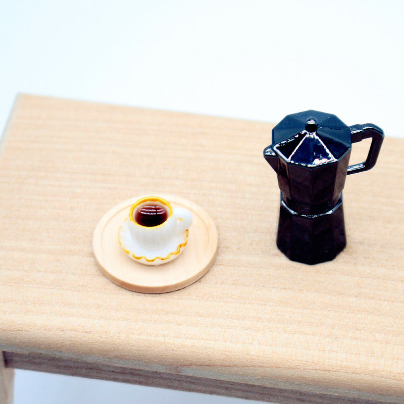 Dollhouse Mini Coffee Cup and  Wooden Tray