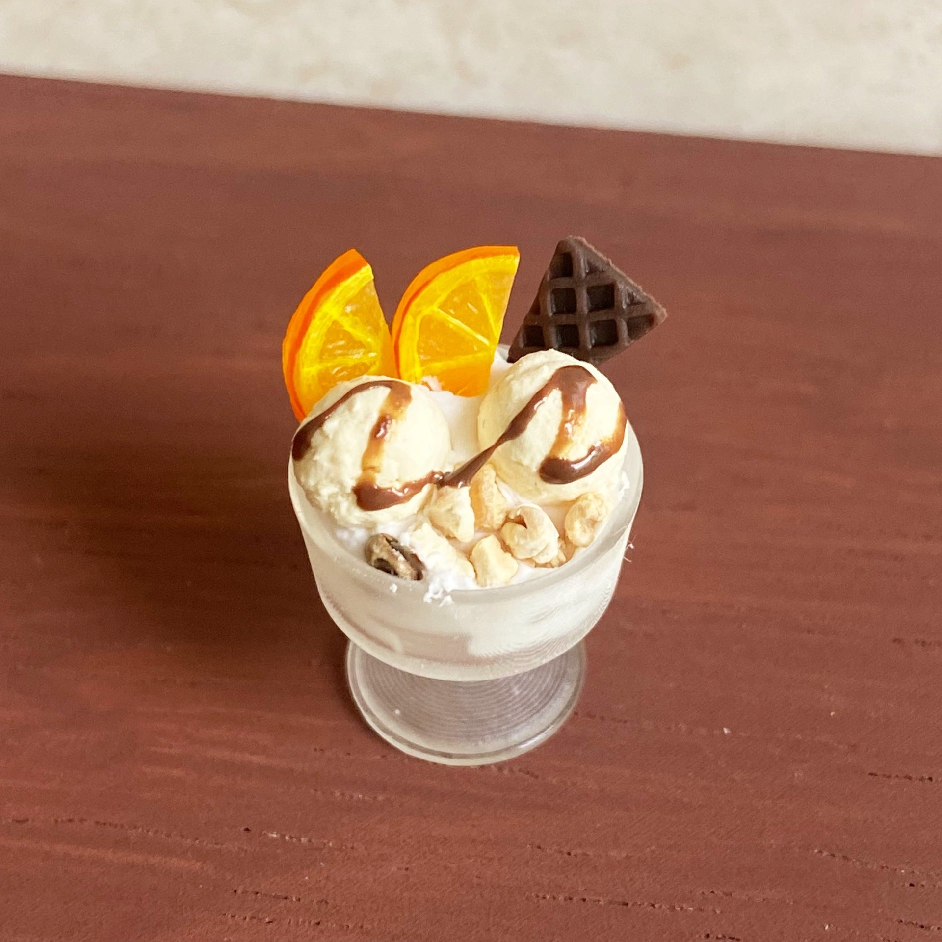 Miniature Orange Cream Ice Cream Cup Dollhouse Toy Dessert Shop Decoration Accessories