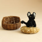 1:12 Miniature Handmade Twisted Stick Cat Pure Handmade Rattan Cat Nest Miniature Realistic Toy Nest Pet Ornament Decoration