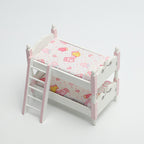 1:12 Dollhouse Mini Furniture Bedroom Children's Bunk Bed Miniature Model Playhouse Cartoon Creative Ornament
