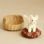 1:12 Miniature Handmade Twisted Stick Cat Pure Handmade Rattan Cat Nest Miniature Realistic Toy Nest Pet Ornament Decoration