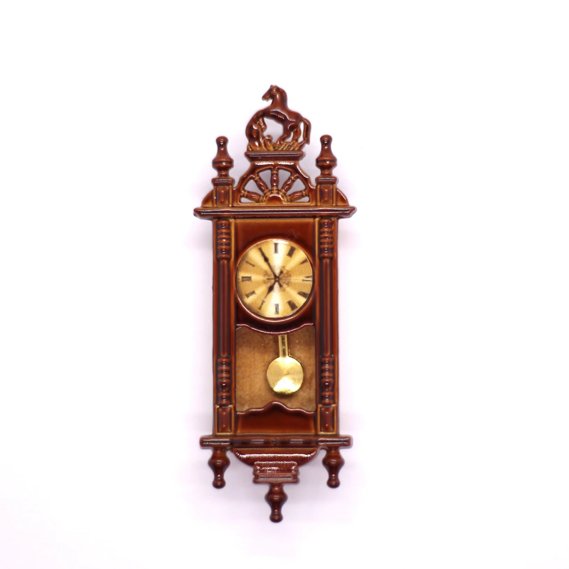 New 12-Minute Miniature Dollhouse Accessories Retro Roman Clock Children's Dollhouse Toy Hanging Clock Shooting Scene