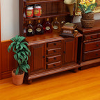 1:12 Dollhouse Miniature Wooden Furniture Double Door Drawer Display Storage Cabinet