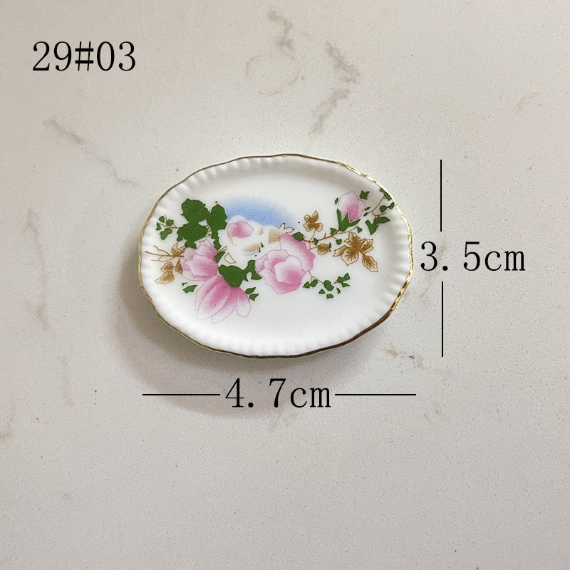 Mini Ceramic Dish Plates for dollhouse Kitchen Plates(87 skus)