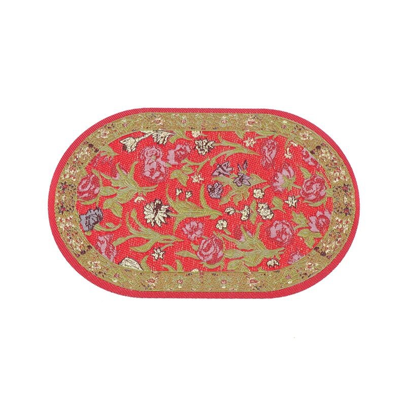 1:12 Dollhouse Floor Decoration Miniature Oval Carpet Turkish Woven Rug