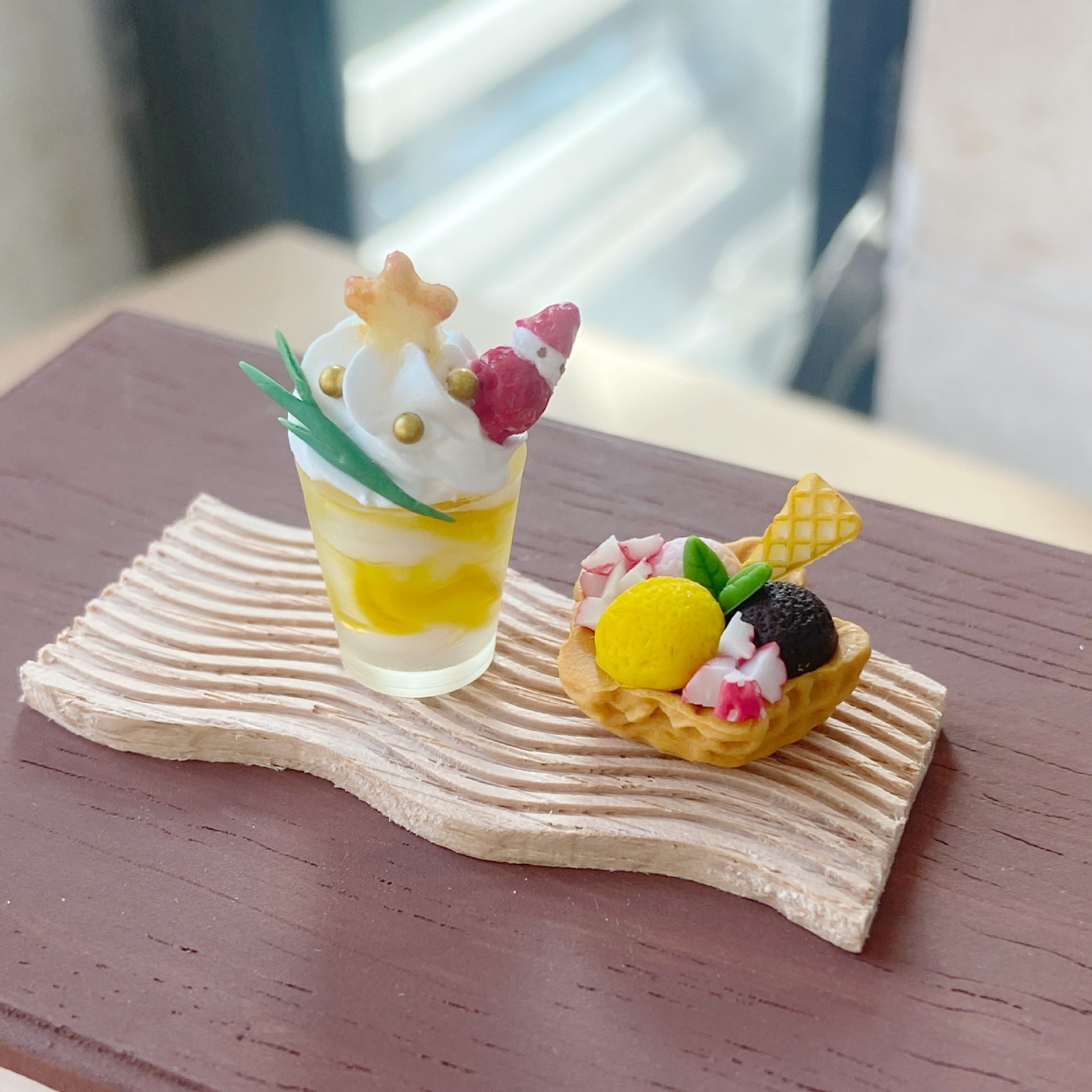 Miniature Christmas Cookies Ice Cream Bowl Fun Food Play Six-Dimensional Dessert Shop Dollhouse Accessories