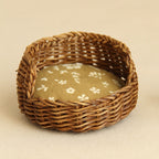 1:12 Miniature Handmade Twisted Stick Cat Pure Handmade Rattan Cat Nest Miniature Realistic Toy Nest Pet Ornament Decoration