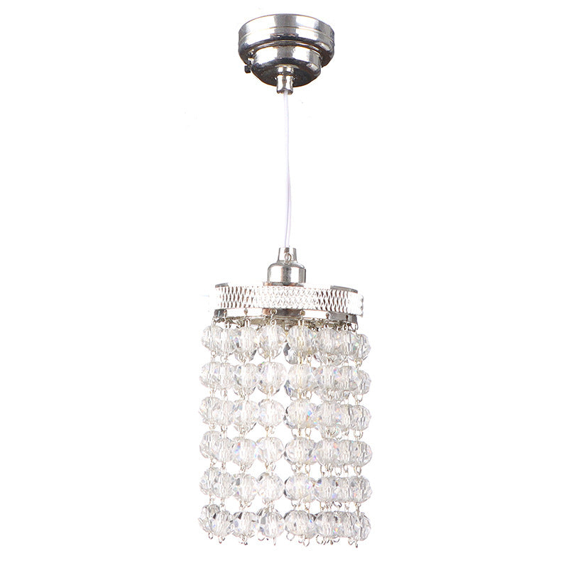 1:12 Dollhouse Miniature Small Lamp Model Scene Light-Up LED Crystal Chandelier Miniature Luxury