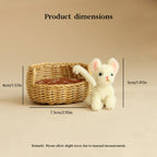 1:12 Miniature Handmade Twisted Stick Cat Pure Handmade Rattan Cat Nest Miniature Realistic Toy Nest Pet Ornament Decoration