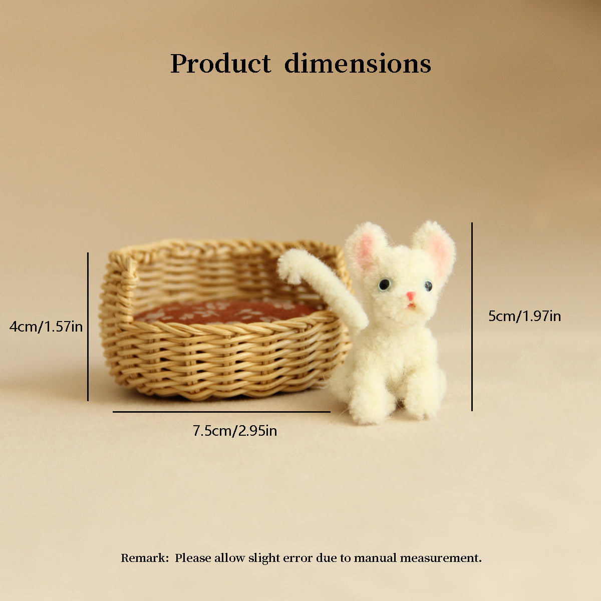 1:12 Miniature Handmade Twisted Stick Cat Pure Handmade Rattan Cat Nest Miniature Realistic Toy Nest Pet Ornament Decoration