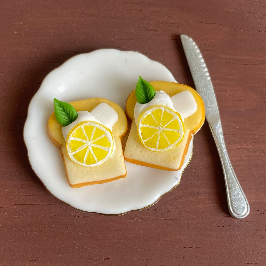 Miniature Simulation Lemon Toast Bread Play Mini Clay Fun Dollhouse Bakery Props