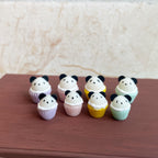 Miniature Macaron Color Panda Cupcake Dollhouse Accessories Photo Props