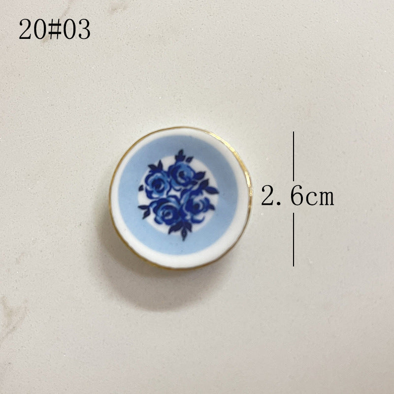 Mini Ceramic Dish Plates for dollhouse Kitchen Plates(87 skus)