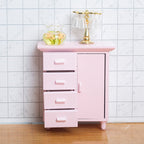 1:12 Dollhouse Miniature One Door Four Cabinets Simulation Furniture Mini Wooden Craft Ornament