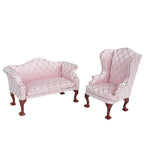 1:12 Dollhouse Living Room Scene Diamond Sofa Single Double Chair Sofa