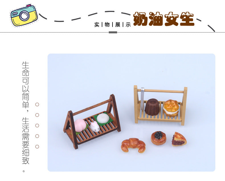 Dollhouse Miniature Food Mini Bread Rack Kitchen Baking Supermarket Model Photography Props