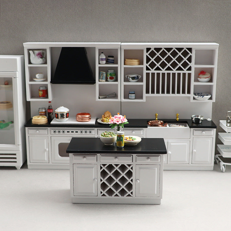 Dollhouse Kitchen Set 112 Scale 3Piece Large Wooden Miniature