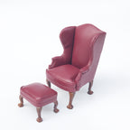 1:12 Dollhouse Mini Furniture Model Gift Single and Double Leather Sofa with Footrest
