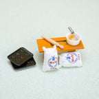 Dollhouse Miniature Cooking Accessories Egg Beater Roling Pin Flour Bag Set