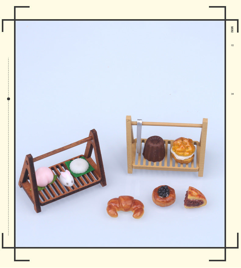 Dollhouse Miniature Food Mini Bread Rack Kitchen Baking Supermarket Model Photography Props