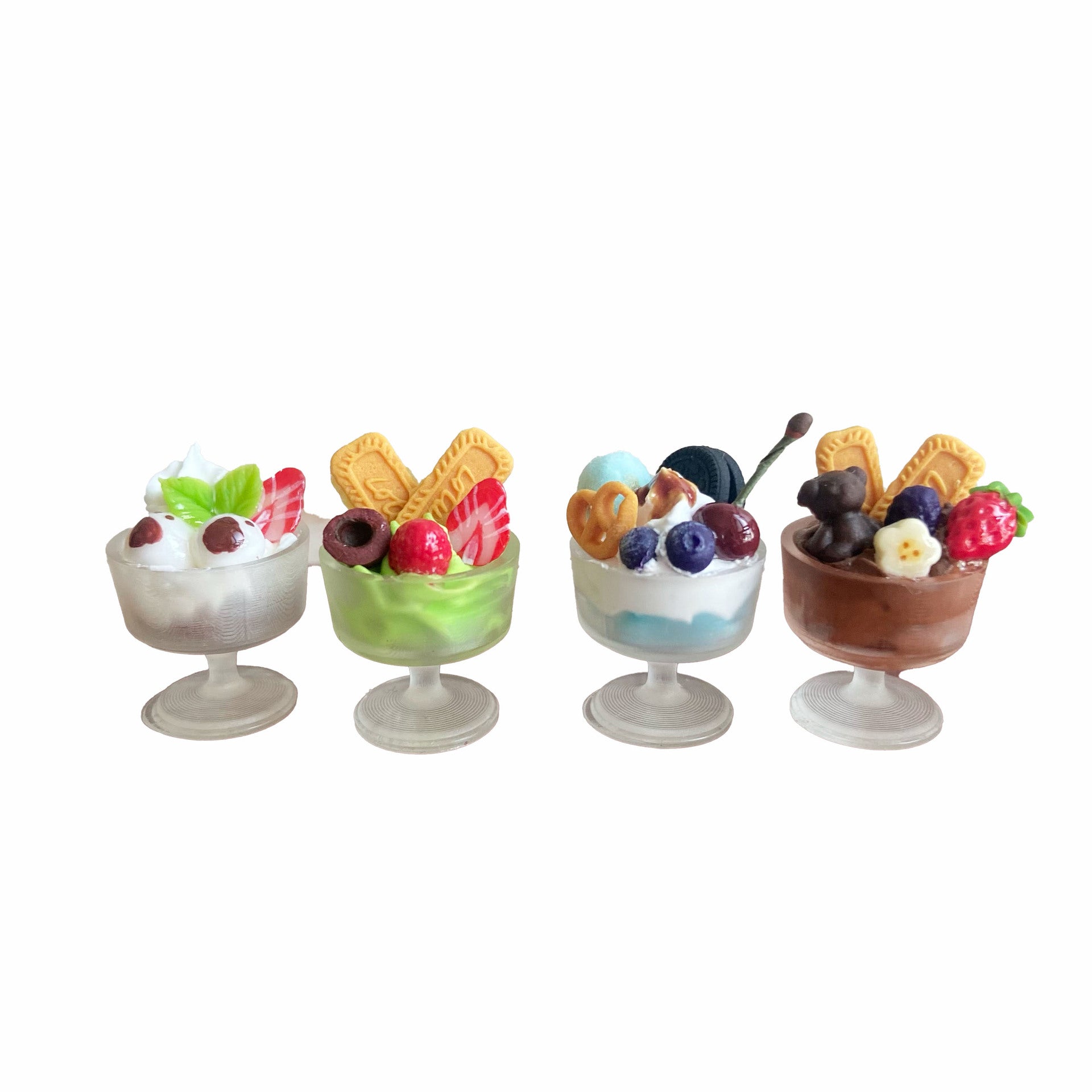 Miniature Fruit Cookies Ice Cream Cup Dollhouse Accessories