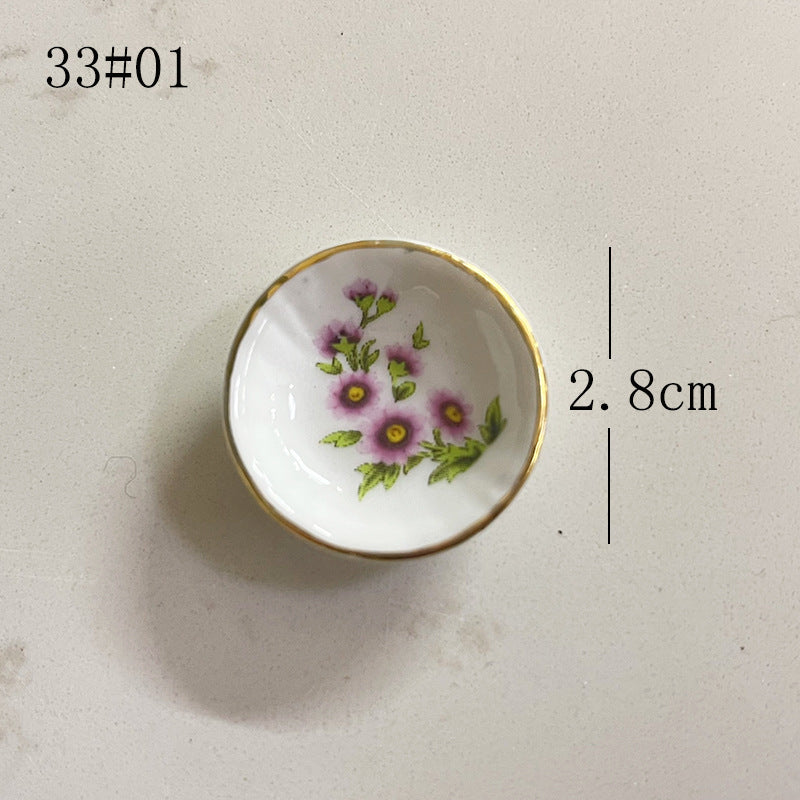 Mini Ceramic Dish Plates for dollhouse Kitchen Plates(87 skus)