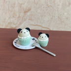 Miniature Macaron Color Panda Cupcake Dollhouse Accessories Photo Props