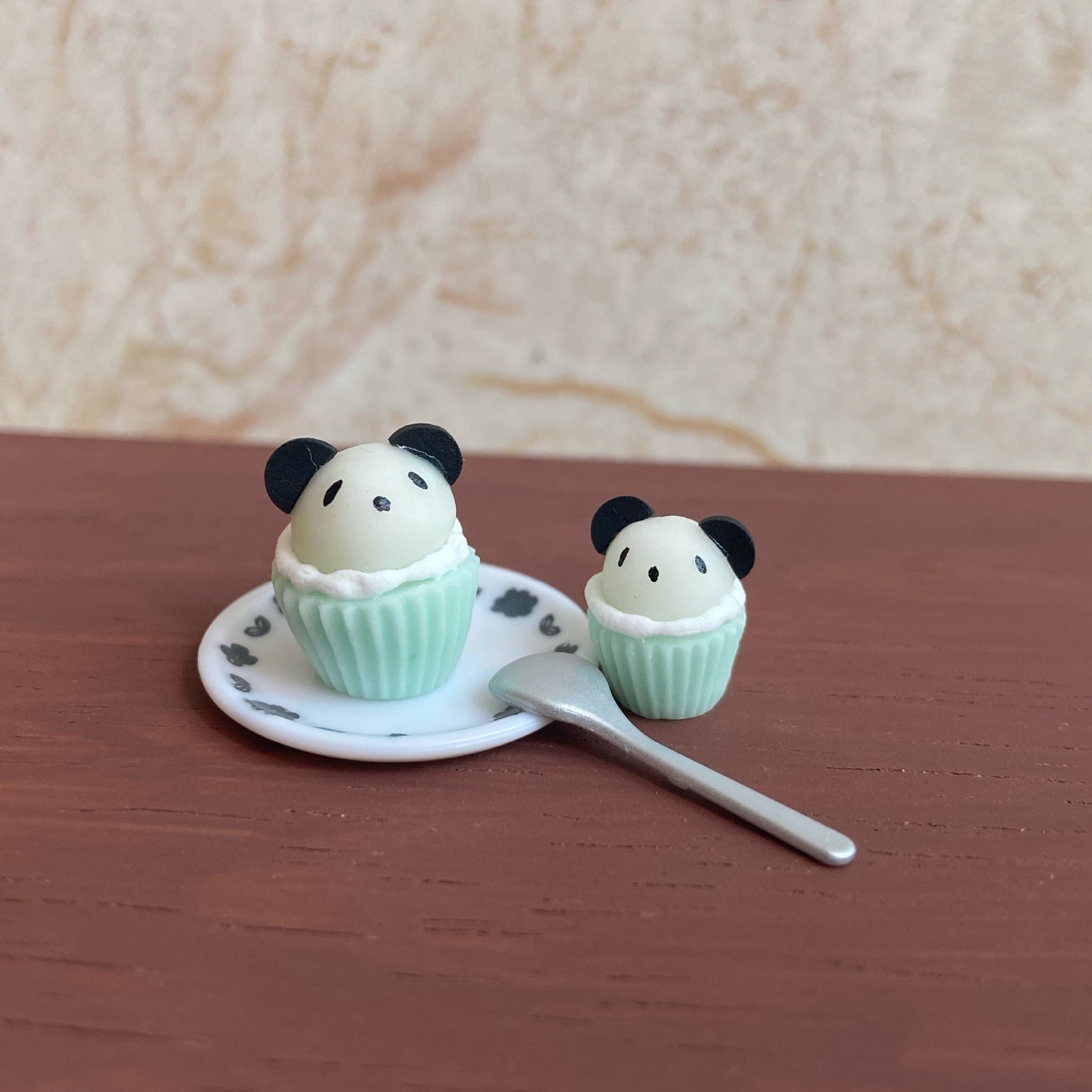 Miniature Macaron Color Panda Cupcake Dollhouse Accessories Photo Props