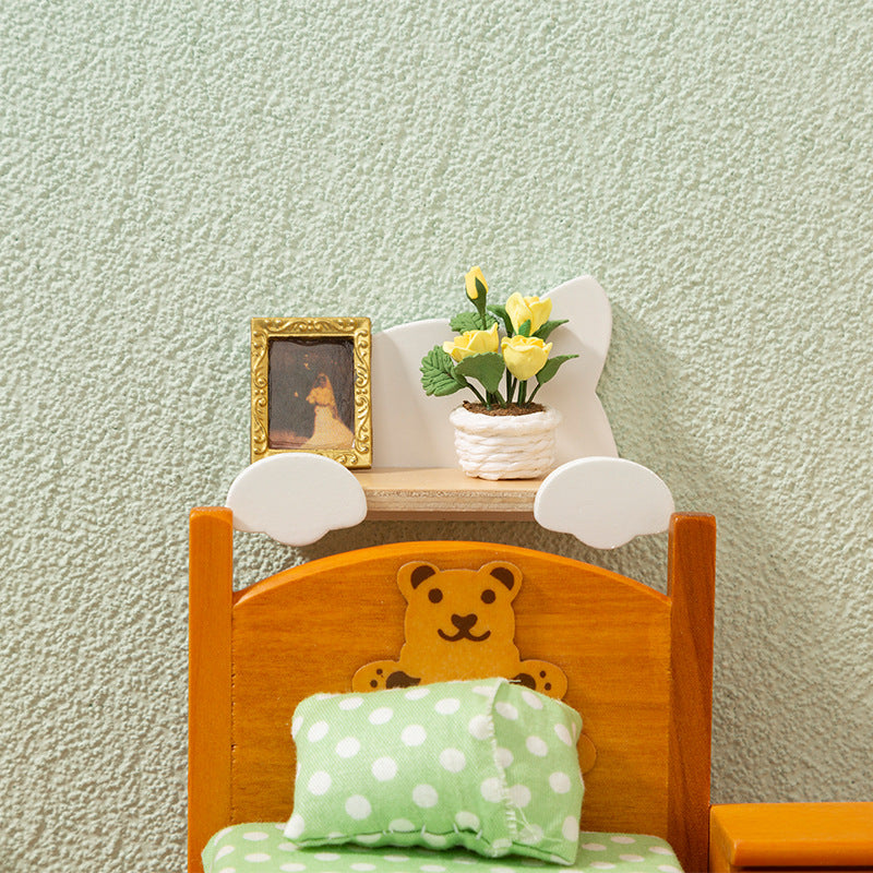 1:12 Dollhouse Accessories Miniature Furniture Cat Wooden Shelf Wall Hanging Rack