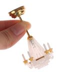 1:12 Dollhouse Miniature Light  LED Five Fake Candle Chandelier Ceiling Light