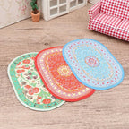 1:12 Dollhouse Floor Decoration Miniature Oval Carpet Turkish Woven Rug