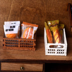 Mini Hollow Wooden Frame Storage Box Organizer Basket Dollhouse Miniature Scene Decoration
