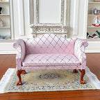 1:12 Dollhouse Living Room Scene Diamond Sofa Single Double Chair Sofa