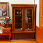1:12 Dollhouse Furniture Living Room Wooden Storage Cabinet Vintage Chestnut Cabinet