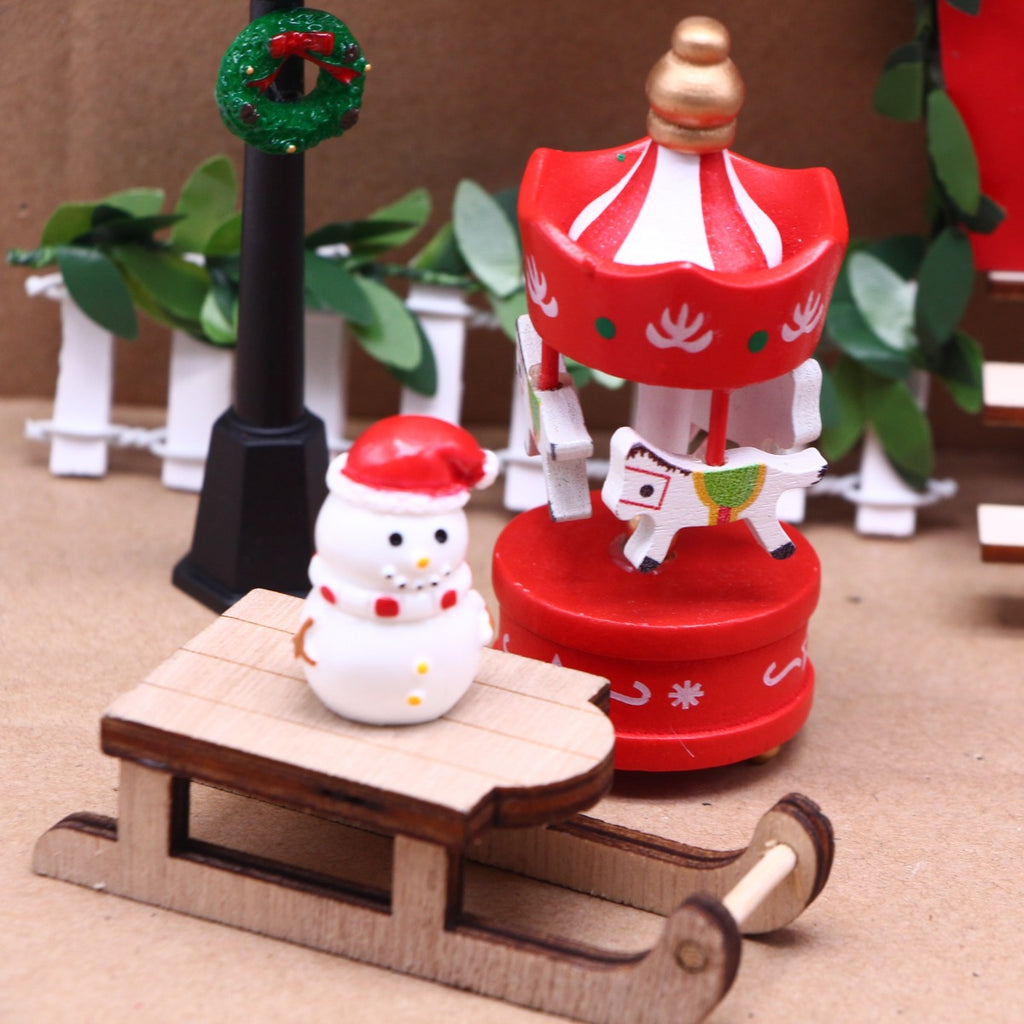 Dollhouse Tiny Openable Snow Elf Door Christmas Ornament