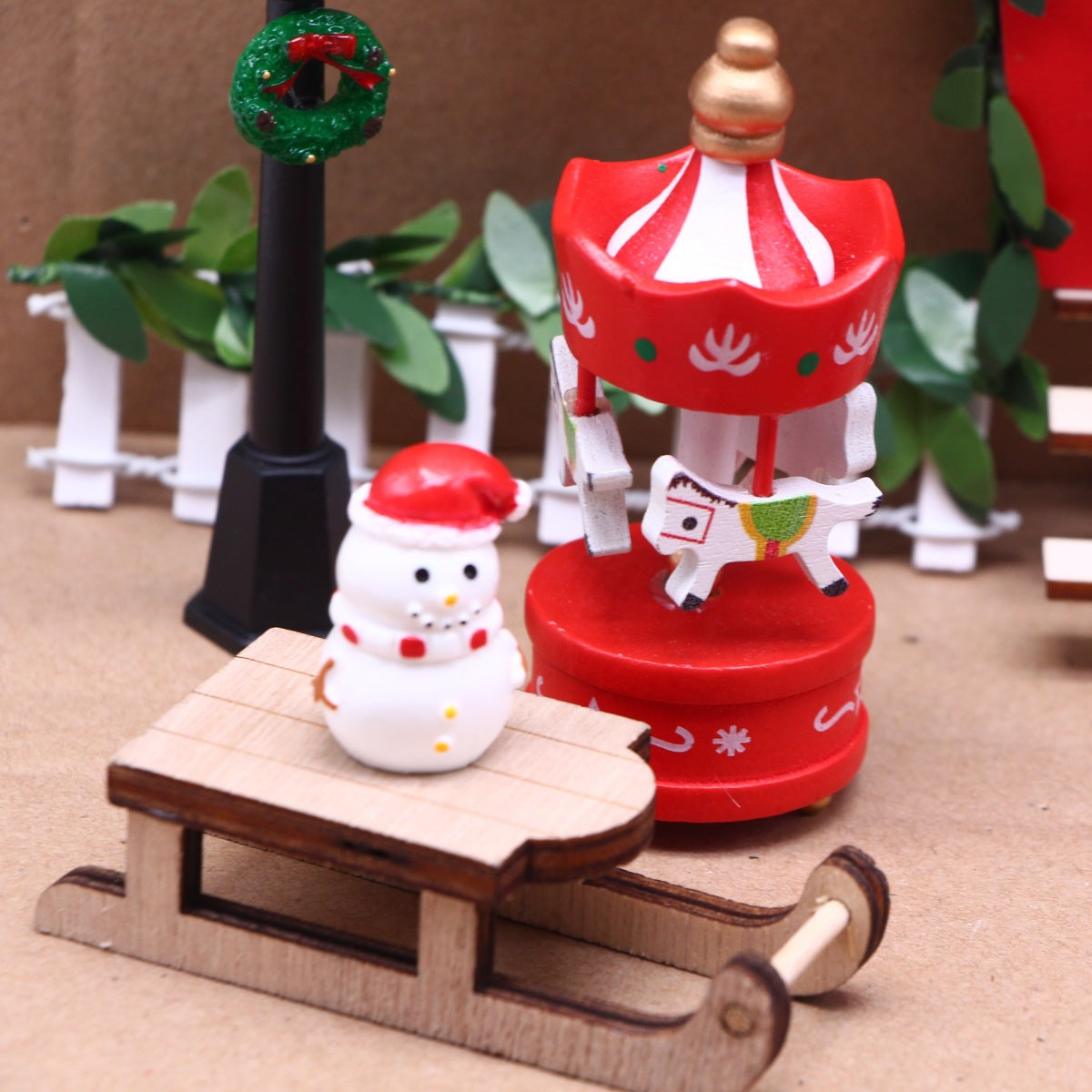 Dollhouse Tiny Openable Snow Elf Door Christmas Ornament