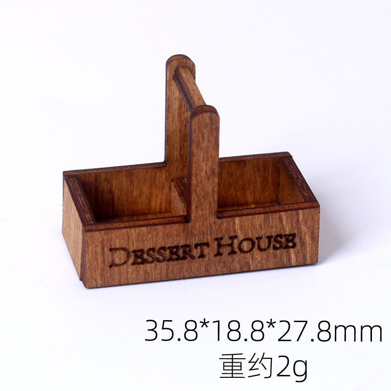 Mini Wooden Dessert Bread Box Dollhouse DIY Handmade Miniature Food Miniature Toy