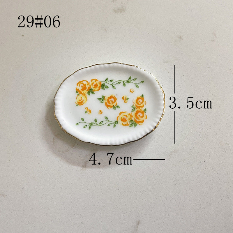 Mini Ceramic Dish Plates for dollhouse Kitchen Plates(87 skus)