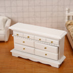 1:12 Dollhouse Mini Furniture DIY Wooden Cabinet TV Cabinet Chest of Drawers Bedside Cabinet Miniature Model