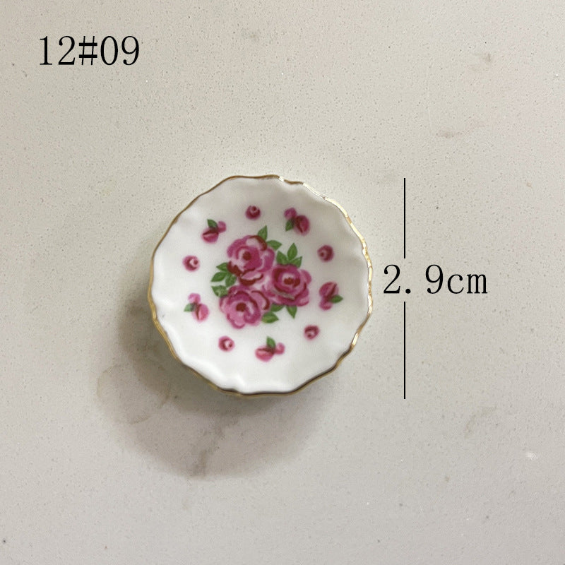 Mini Ceramic Dish Plates for dollhouse Kitchen Plates(87 skus)