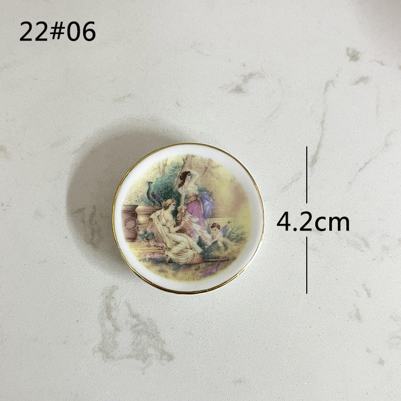 Mini Ceramic Dish Plates for dollhouse Kitchen Plates(87 skus)