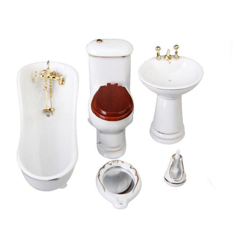 1:12 Bathroom Suite 5pcs Set for  Dollhouse